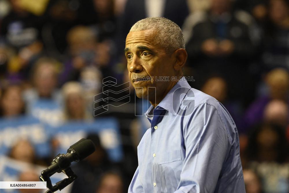 Former US President Barack Obama Attends Mike Sherrill Rally in Newark, NJ