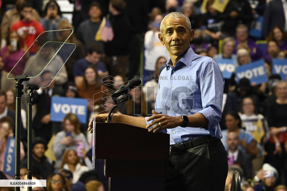 Former US President Barack Obama Attends Mike Sherrill Rally in Newark, NJ