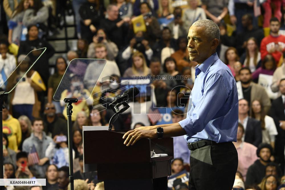 Former US President Barack Obama Attends Mike Sherrill Rally in Newark, NJ