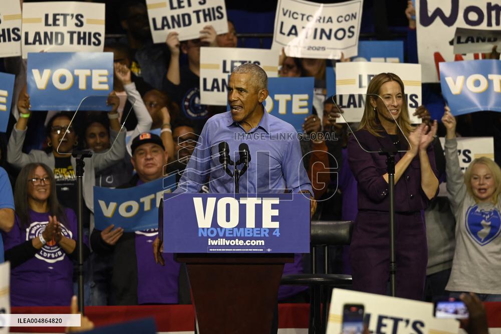 Former US President Barack Obama Attends Mike Sherrill Rally in Newark, NJ
