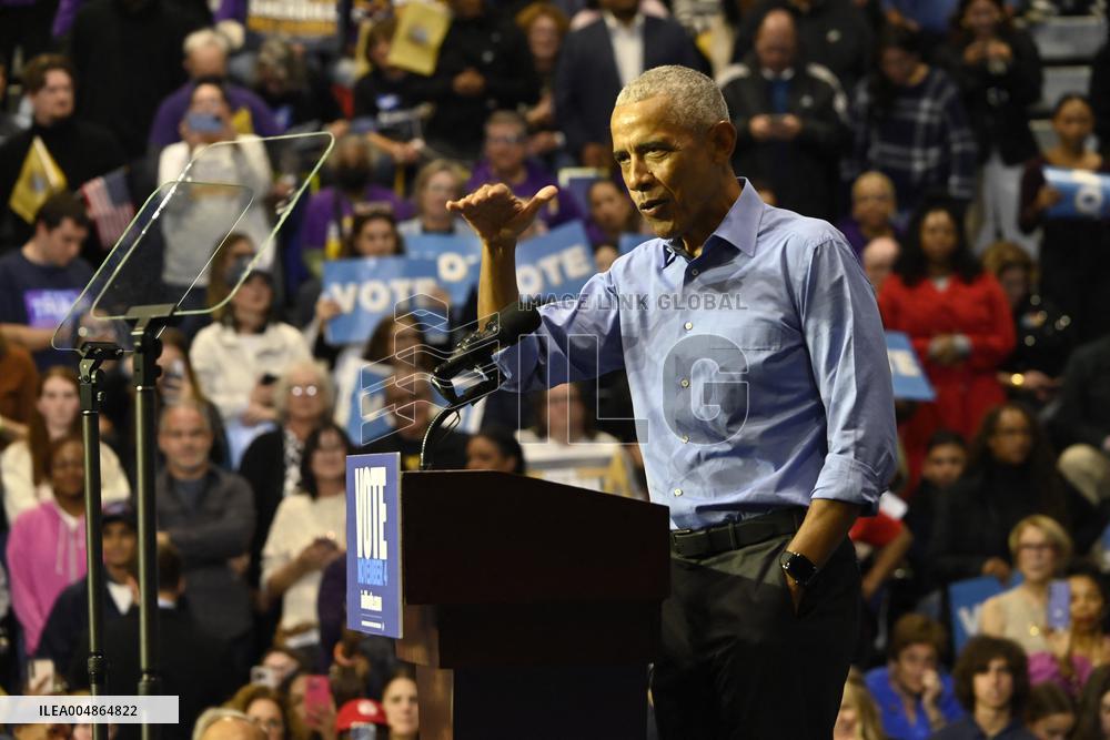 Former US President Barack Obama Attends Mike Sherrill Rally in Newark, NJ