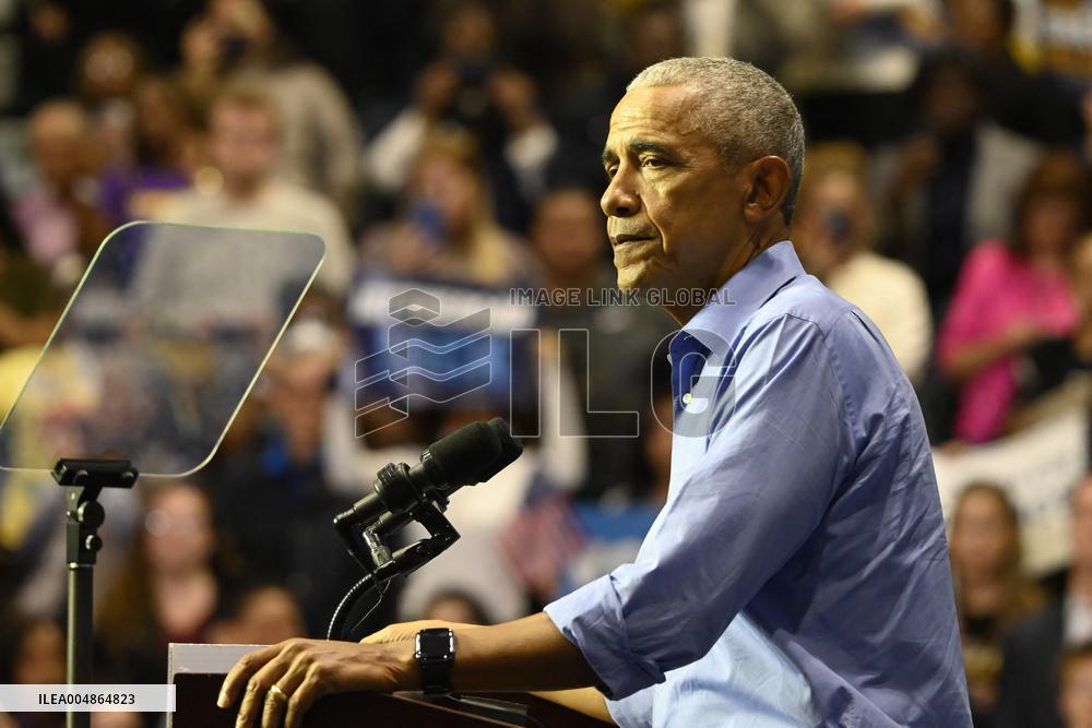 Former US President Barack Obama Attends Mike Sherrill Rally in Newark, NJ