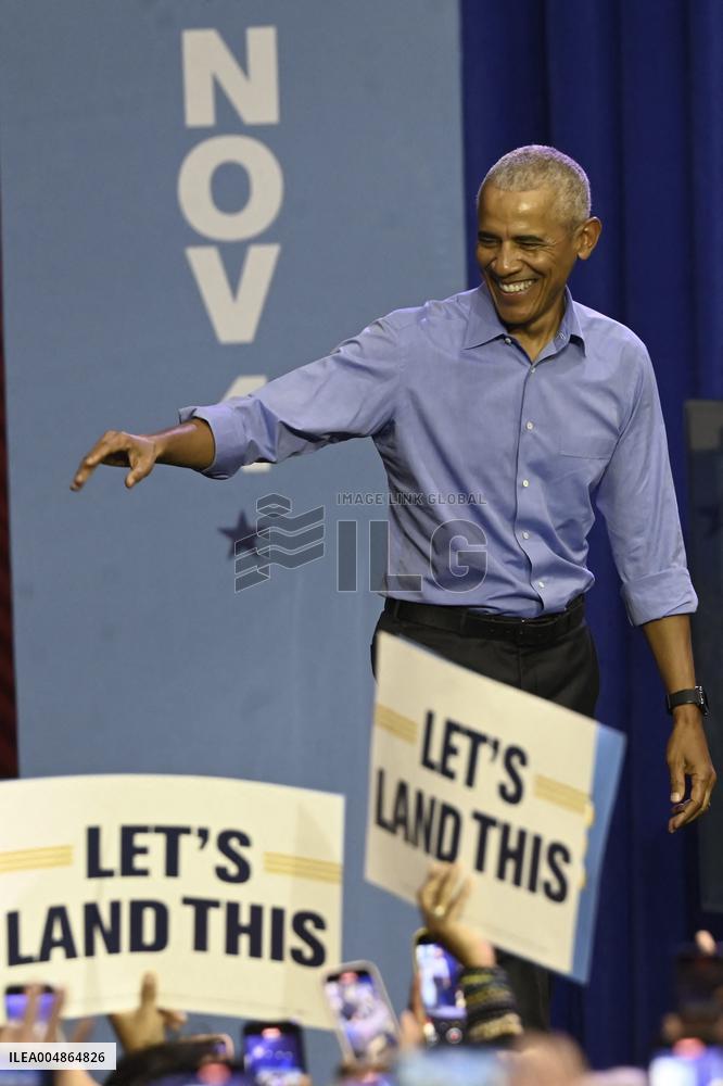 Former US President Barack Obama Attends Mike Sherrill Rally in Newark, NJ