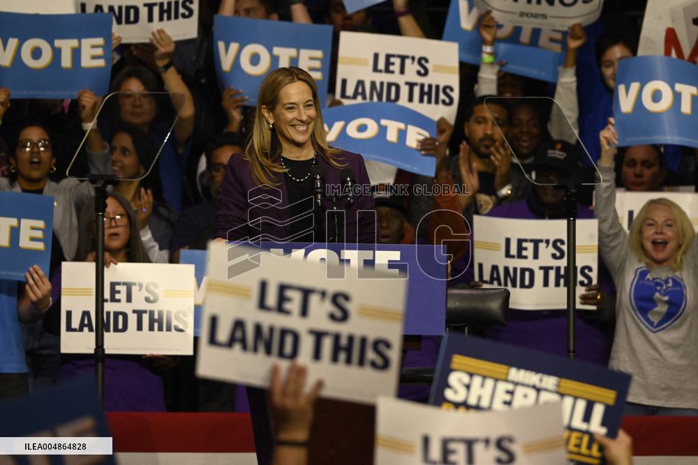 Former US President Barack Obama Attends Mike Sherrill Rally in Newark, NJ