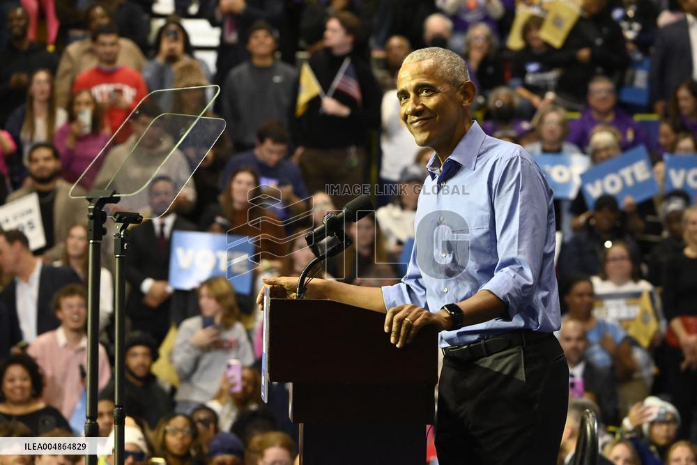 Former US President Barack Obama Attends Mike Sherrill Rally in Newark, NJ