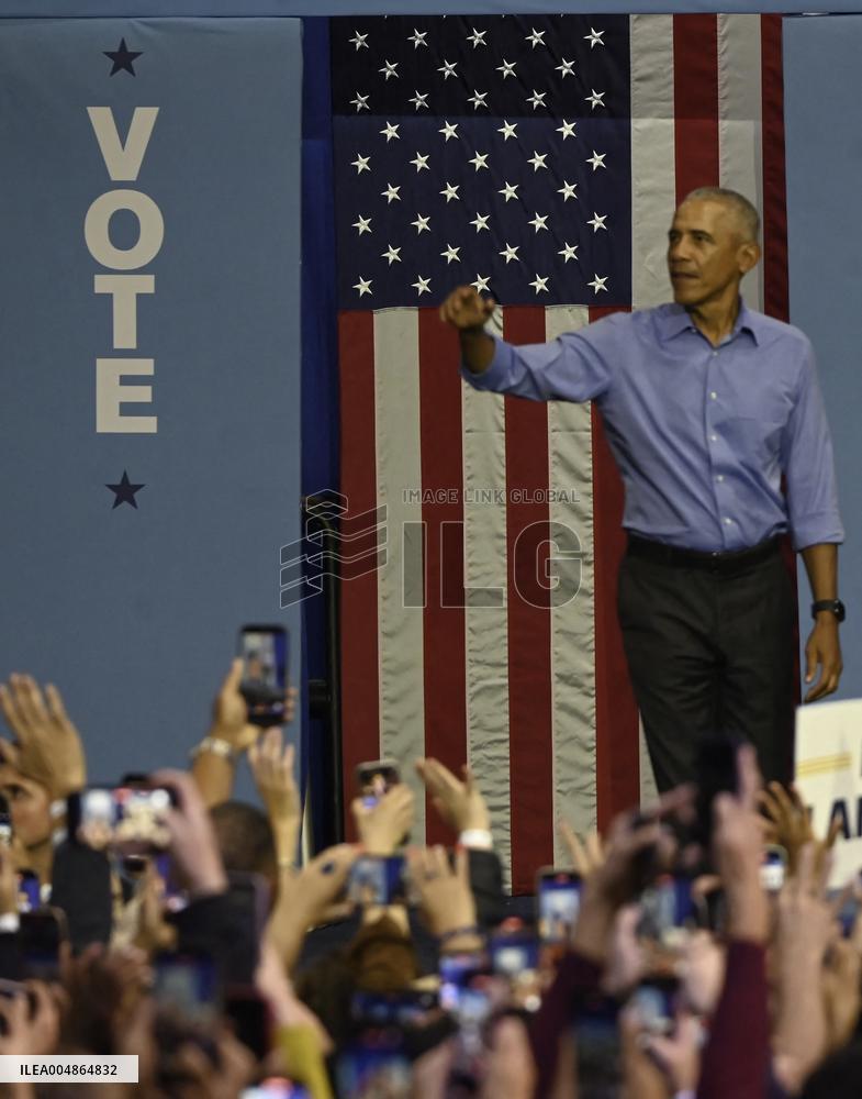 Former US President Barack Obama Attends Mike Sherrill Rally in Newark, NJ