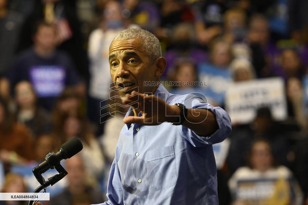 Former US President Barack Obama Attends Mike Sherrill Rally in Newark, NJ