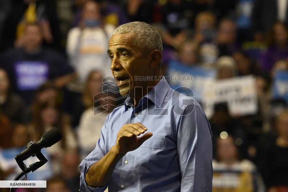 Former US President Barack Obama Attends Mike Sherrill Rally in Newark, NJ