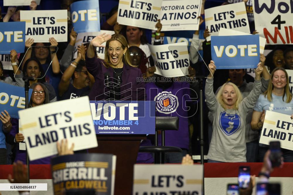 Former US President Barack Obama Attends Mike Sherrill Rally in Newark, NJ