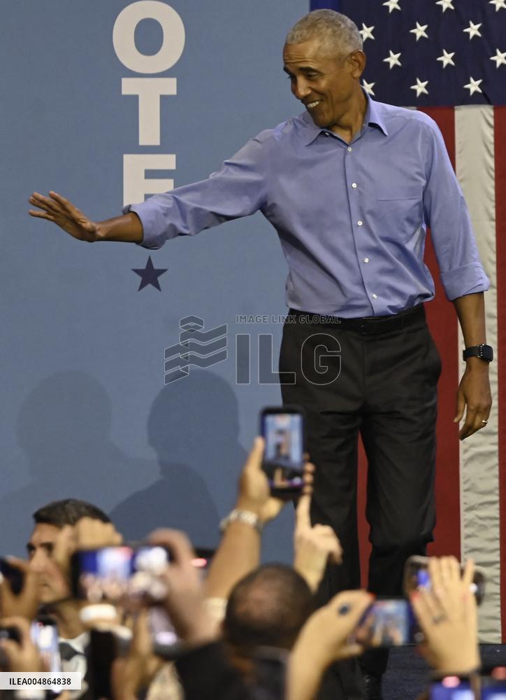 Former US President Barack Obama Attends Mike Sherrill Rally in Newark, NJ