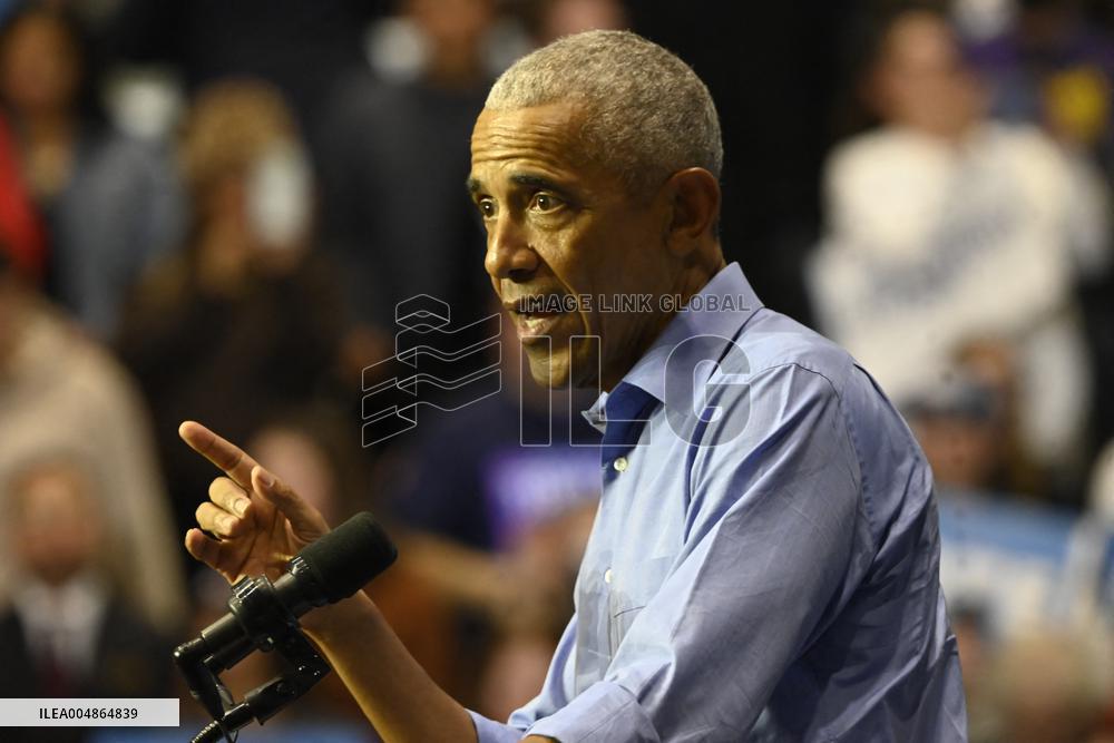 Former US President Barack Obama Attends Mike Sherrill Rally in Newark, NJ