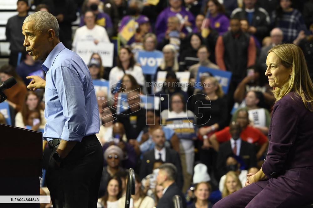 Former US President Barack Obama Attends Mike Sherrill Rally in Newark, NJ