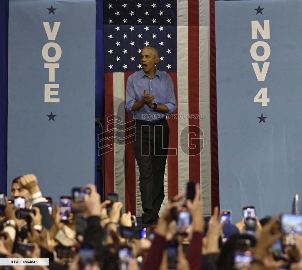Former US President Barack Obama Attends Mike Sherrill Rally in Newark, NJ