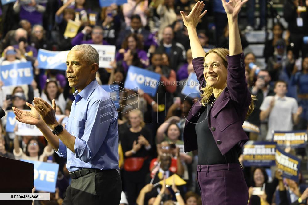 Former US President Barack Obama Attends Mike Sherrill Rally in Newark, NJ