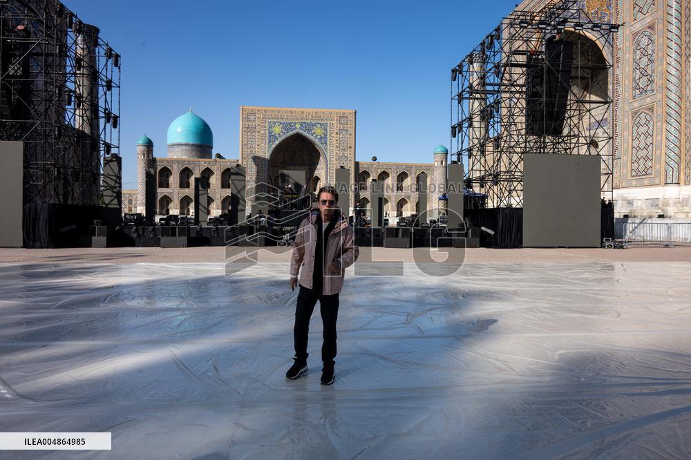 Jean-Michel Jarre At Concert on Registan Square - Samarkand