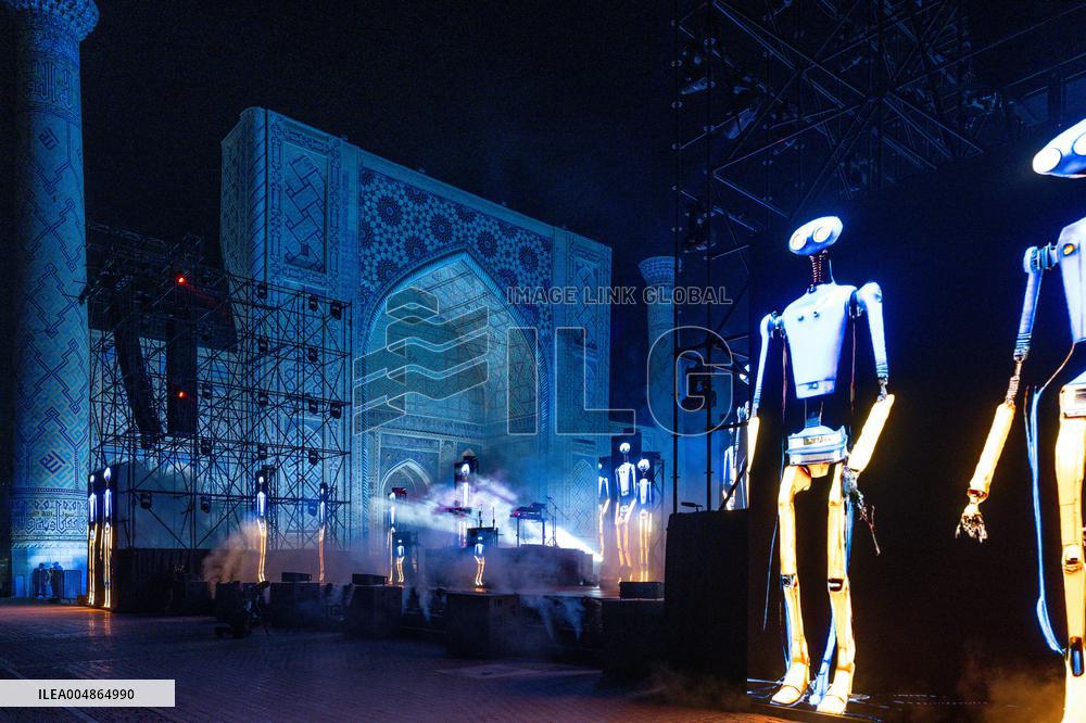 Jean-Michel Jarre At Concert on Registan Square - Samarkand