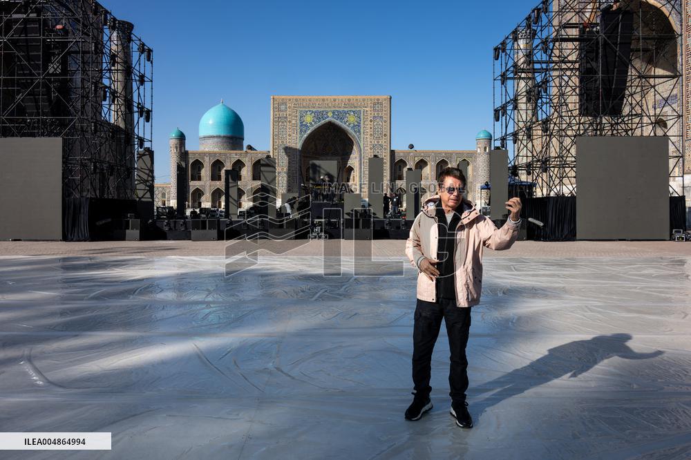 Jean-Michel Jarre At Concert on Registan Square - Samarkand