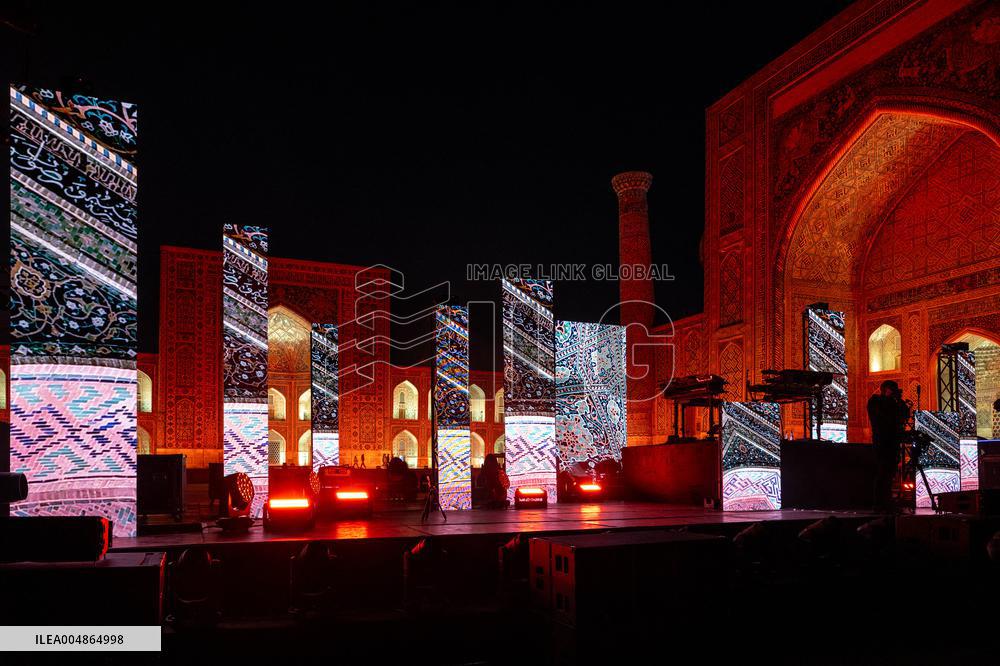 Jean-Michel Jarre At Concert on Registan Square - Samarkand