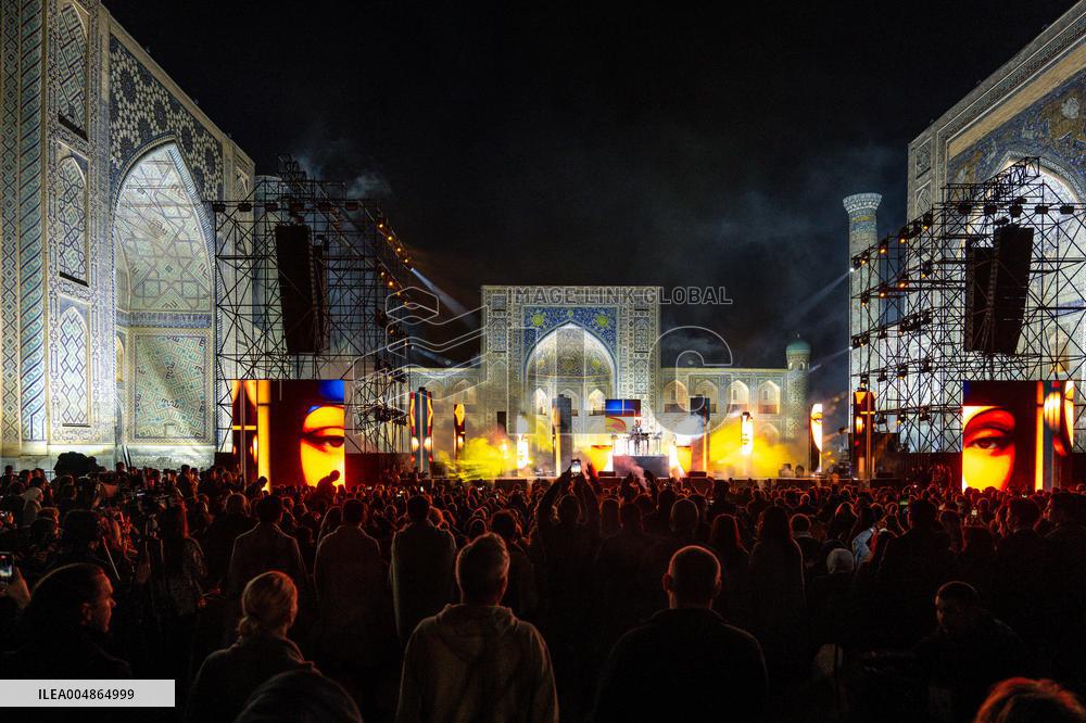 Jean-Michel Jarre At Concert on Registan Square - Samarkand