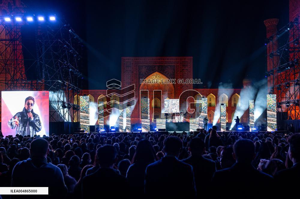 Jean-Michel Jarre At Concert on Registan Square - Samarkand