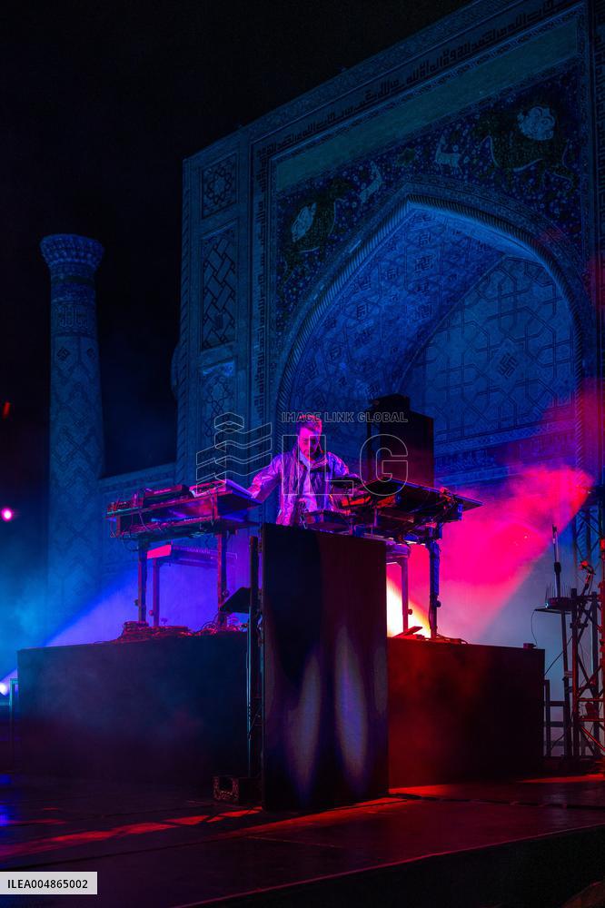 Jean-Michel Jarre At Concert on Registan Square - Samarkand