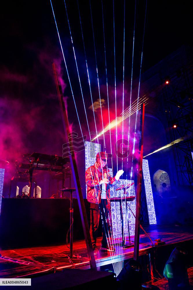 Jean-Michel Jarre At Concert on Registan Square - Samarkand
