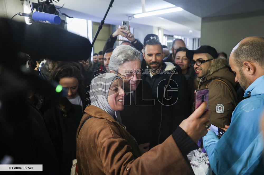 Jean-Luc Melenchon Visit To Market - Choisy-Le-Roi