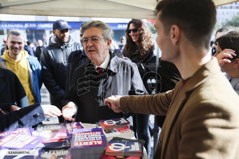 Jean-Luc Melenchon Visit To Market - Choisy-Le-Roi