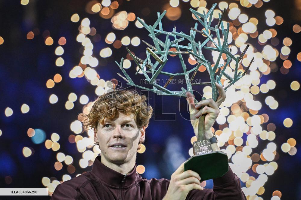 Jannik Sinner celebrates victory at Rolex Paris Masters 2025 in Paris FA