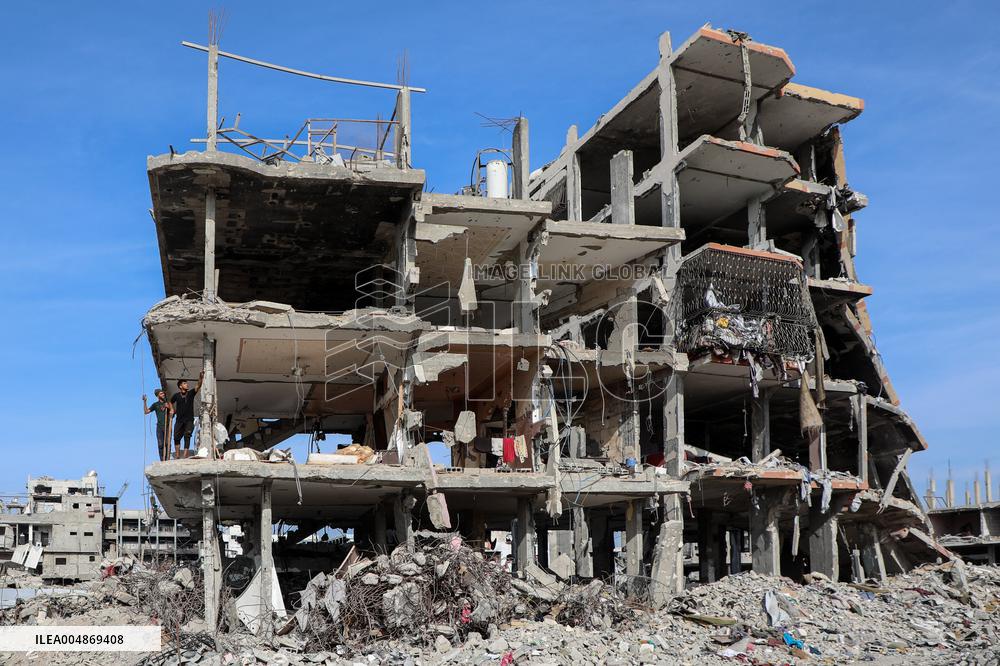 Destroyed Buildings in The Jabalia Refugee Camp - Gaza