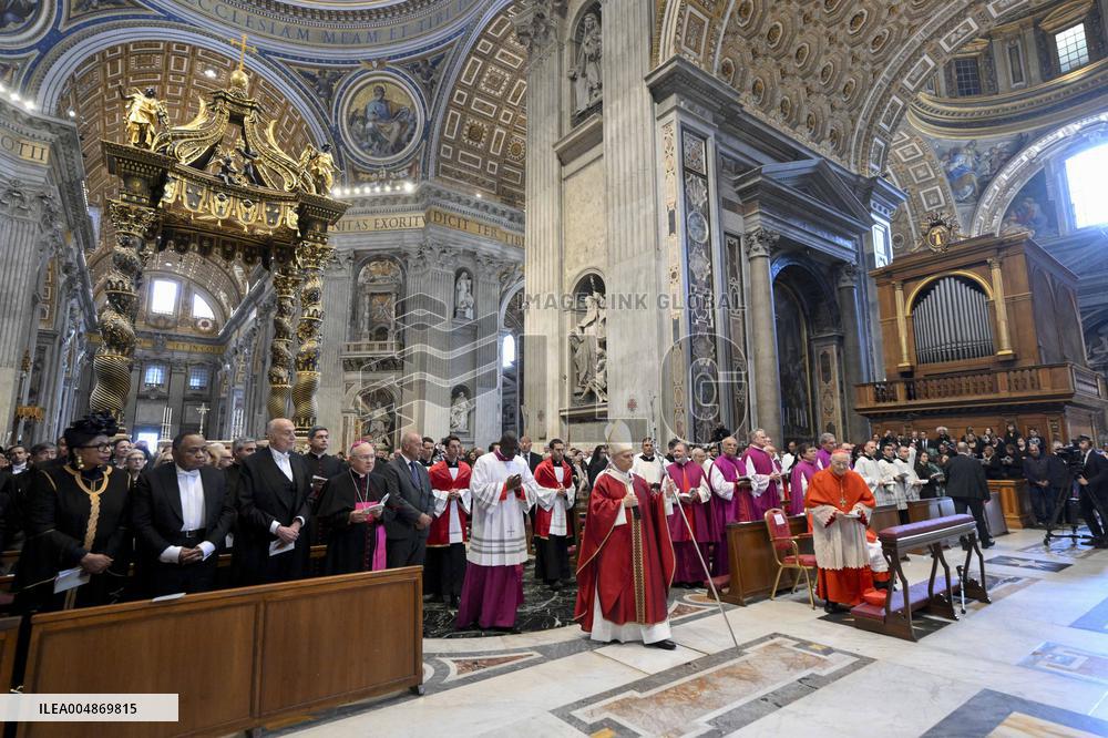Pope Leo XIV Presides Over A Mass In Suffrage For The Late Pope Francis - Vatican