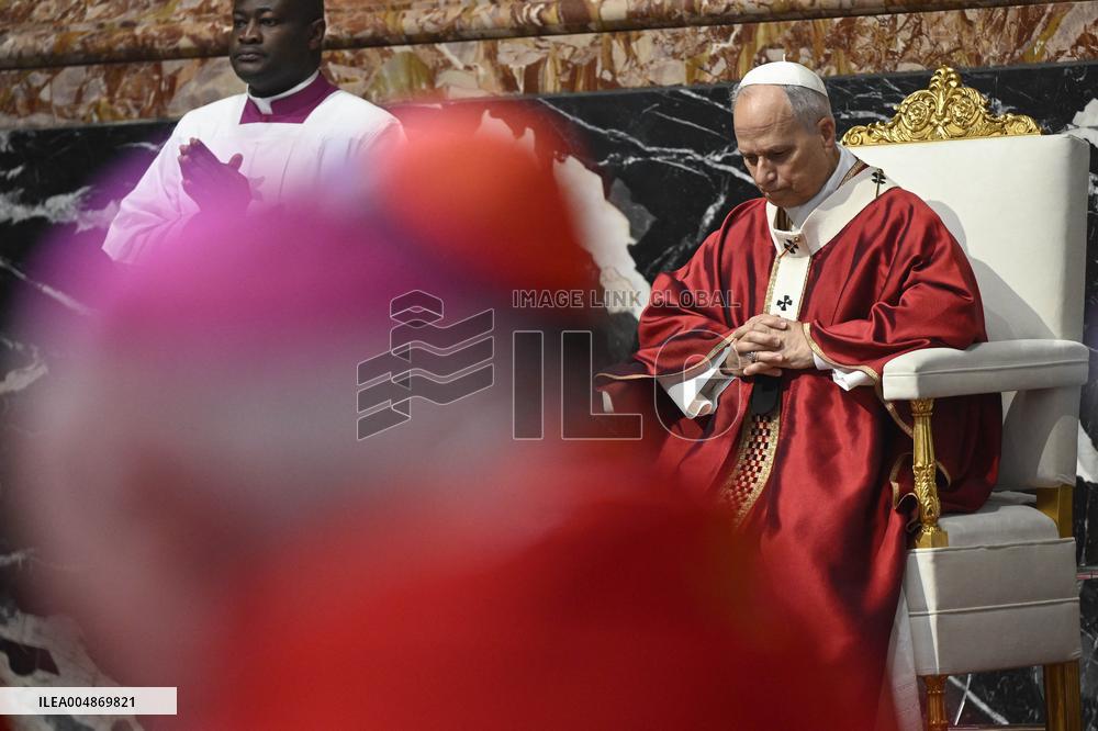 Pope Leo XIV Presides Over A Mass In Suffrage For The Late Pope Francis - Vatican
