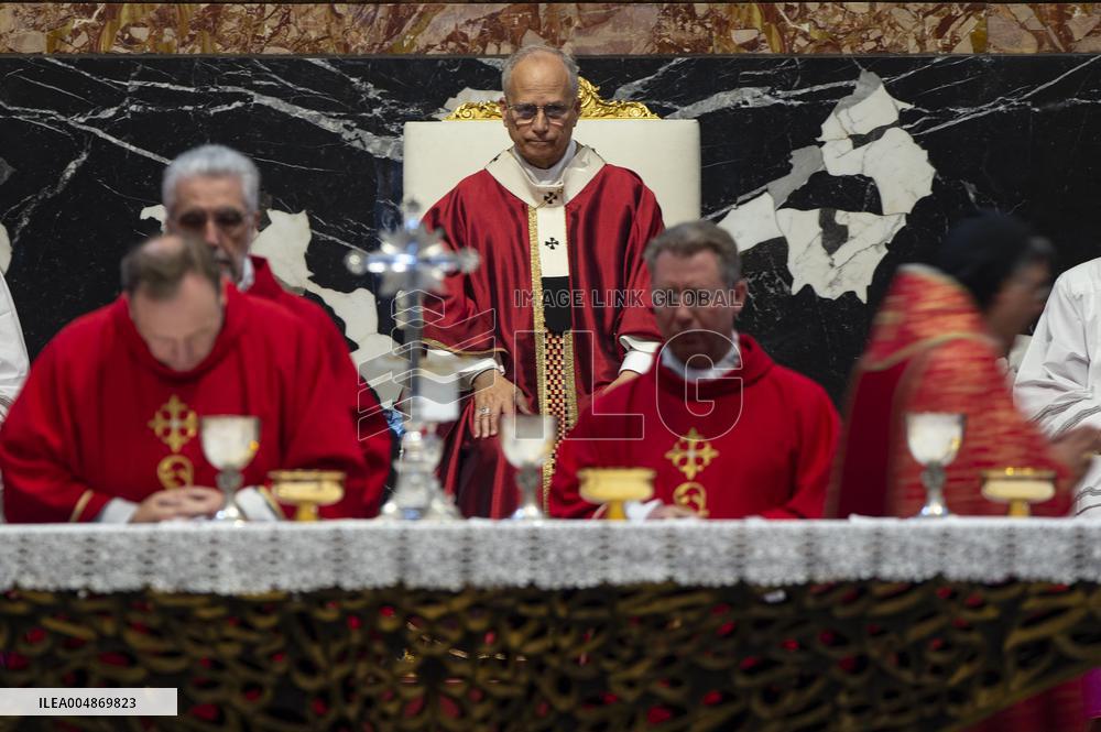 Pope Leo XIV Presides Over A Mass In Suffrage For The Late Pope Francis - Vatican