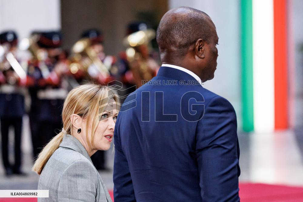 PM Giorgia Meloni Meets With Gabonese President Brice Clotaire Oligui Nguema - Rome