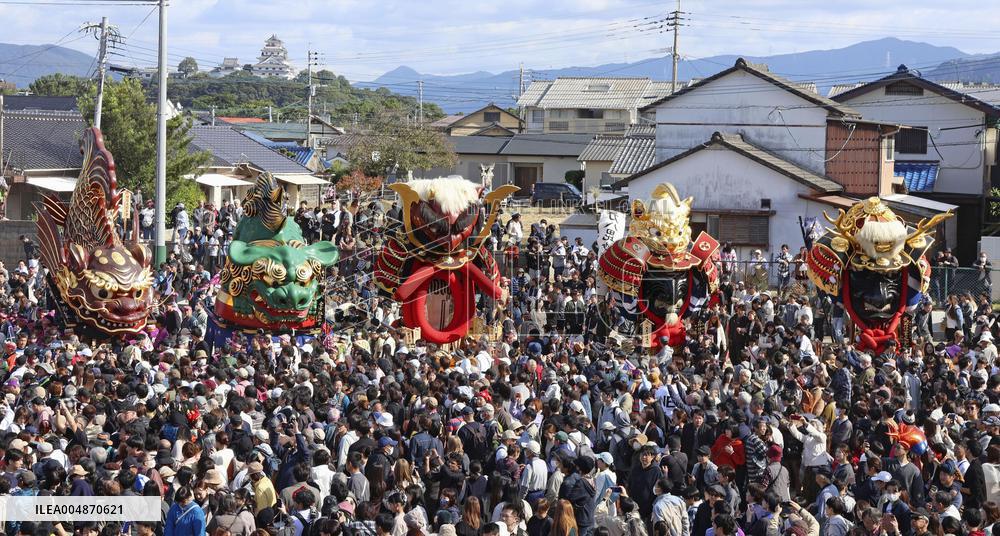 Giant float festival in southwestern Japan