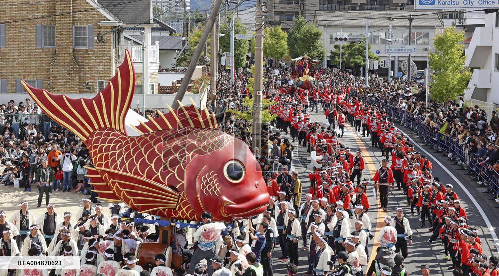 Giant float festival in southwestern Japan