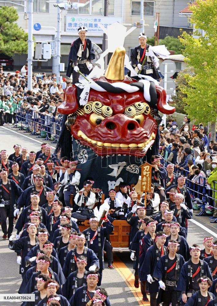 Giant float festival in southwestern Japan
