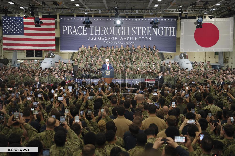 U.S. President Trump at Yokosuka base