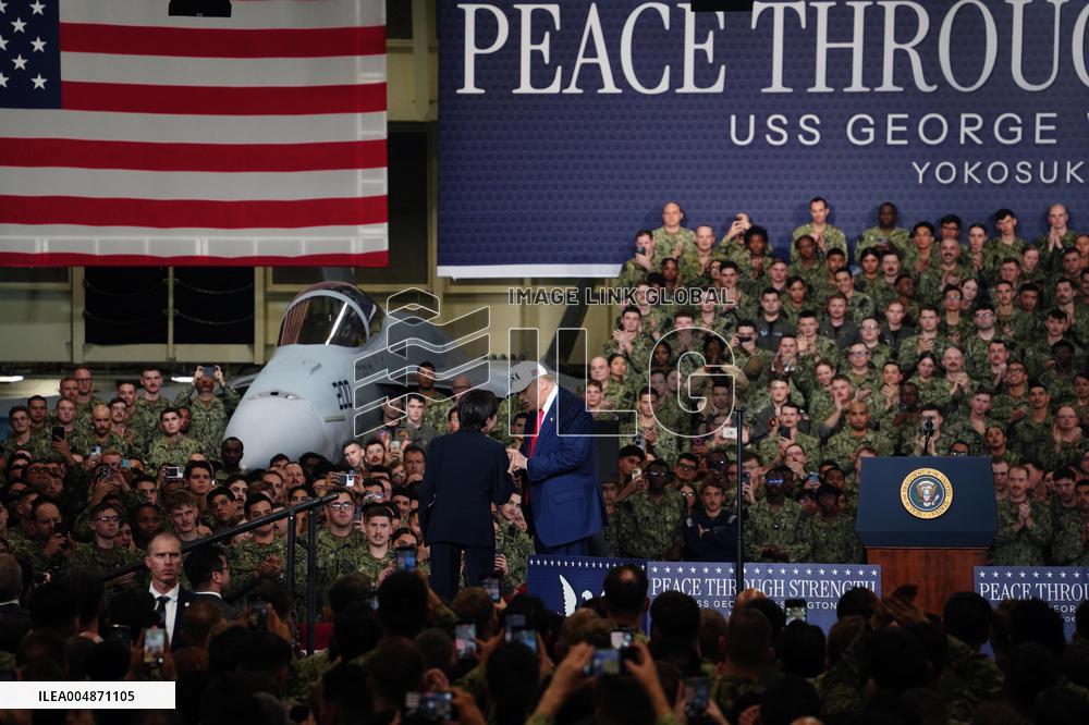 U.S. President Trump at Yokosuka base