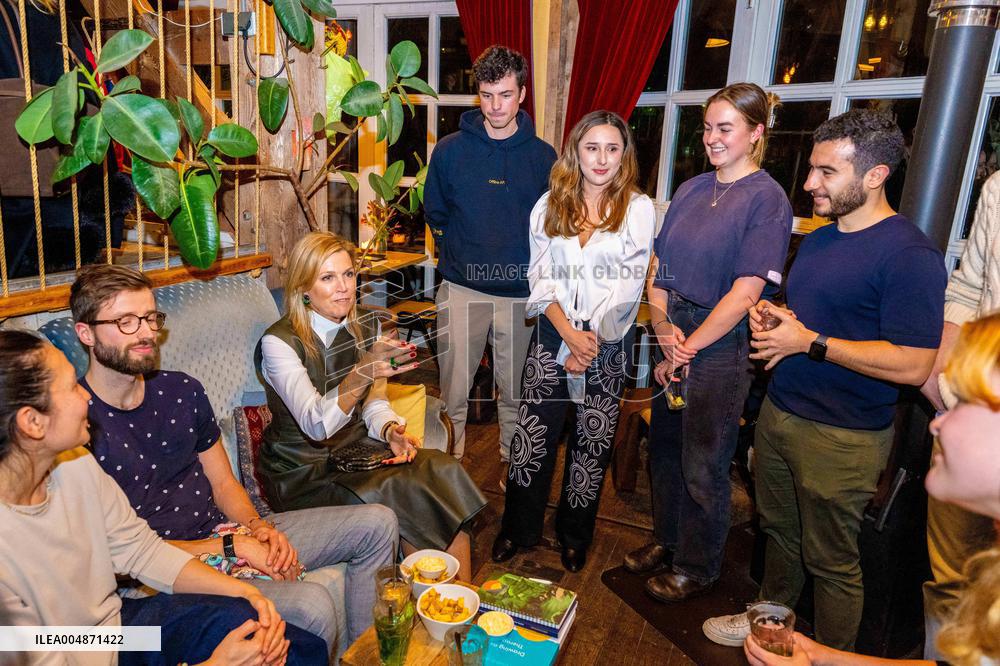 Queen Maxima At The Offline Club Visit - Amsterdam