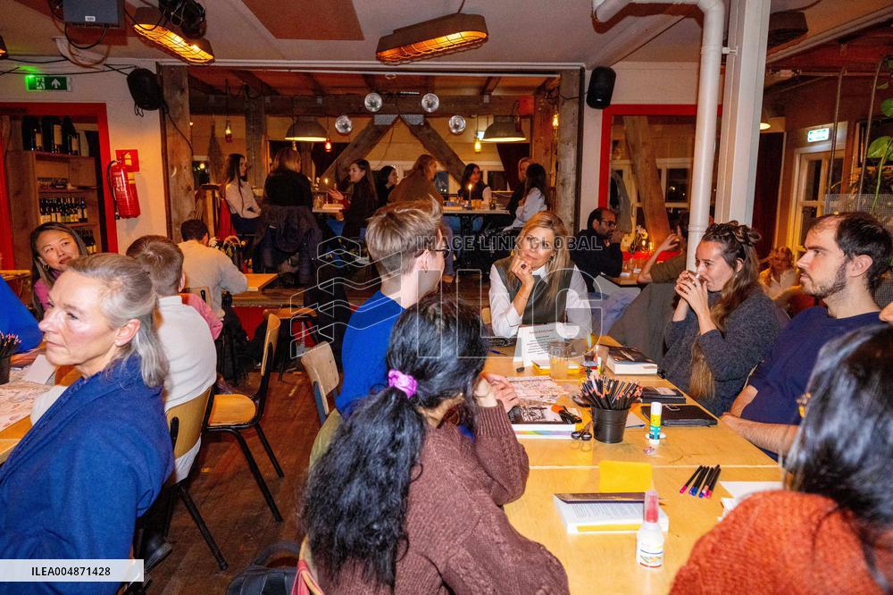 Queen Maxima At The Offline Club Visit - Amsterdam