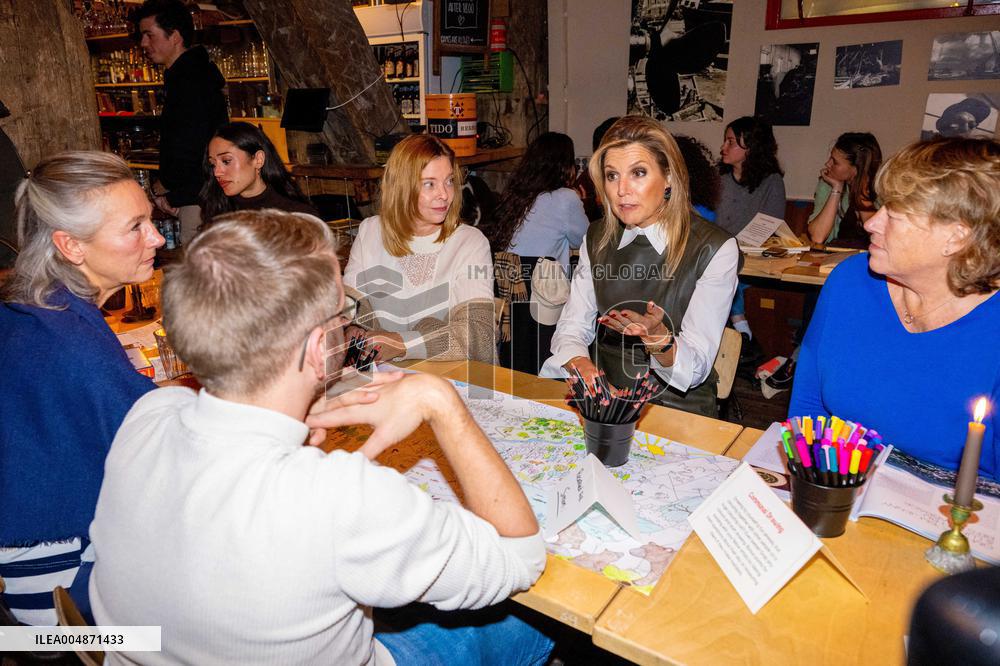 Queen Maxima At The Offline Club Visit - Amsterdam