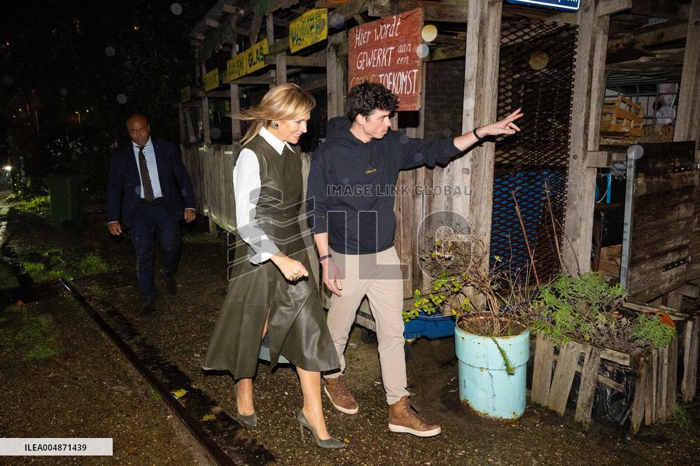 Queen Maxima At The Offline Club Visit - Amsterdam