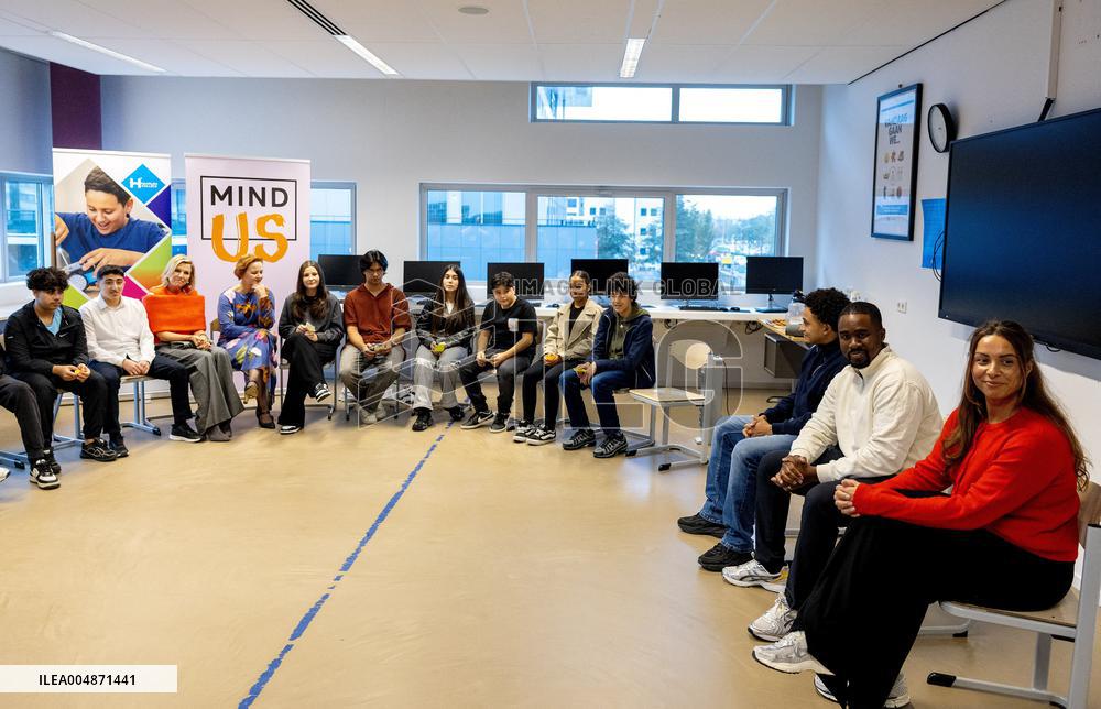 Queen Maxima And State Secretary Tielen At Mind Us Visit - Haarlem