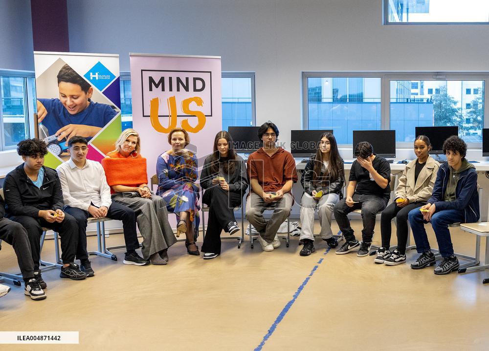 Queen Maxima And State Secretary Tielen At Mind Us Visit - Haarlem