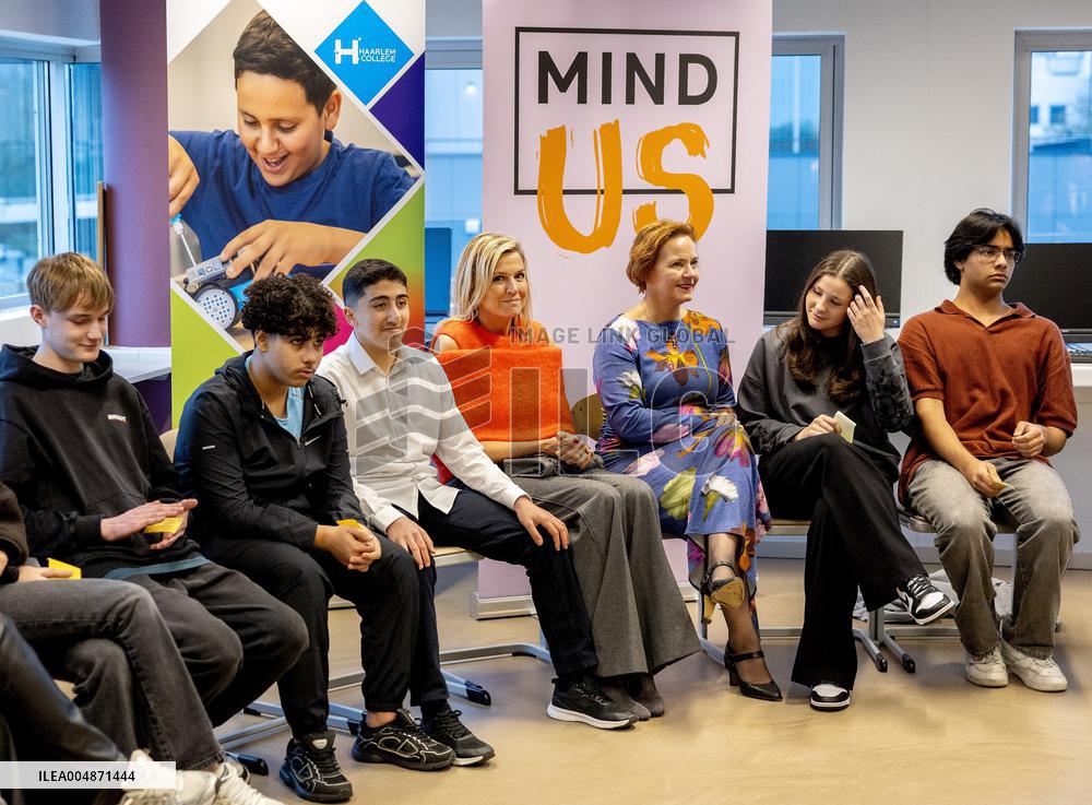 Queen Maxima And State Secretary Tielen At Mind Us Visit - Haarlem