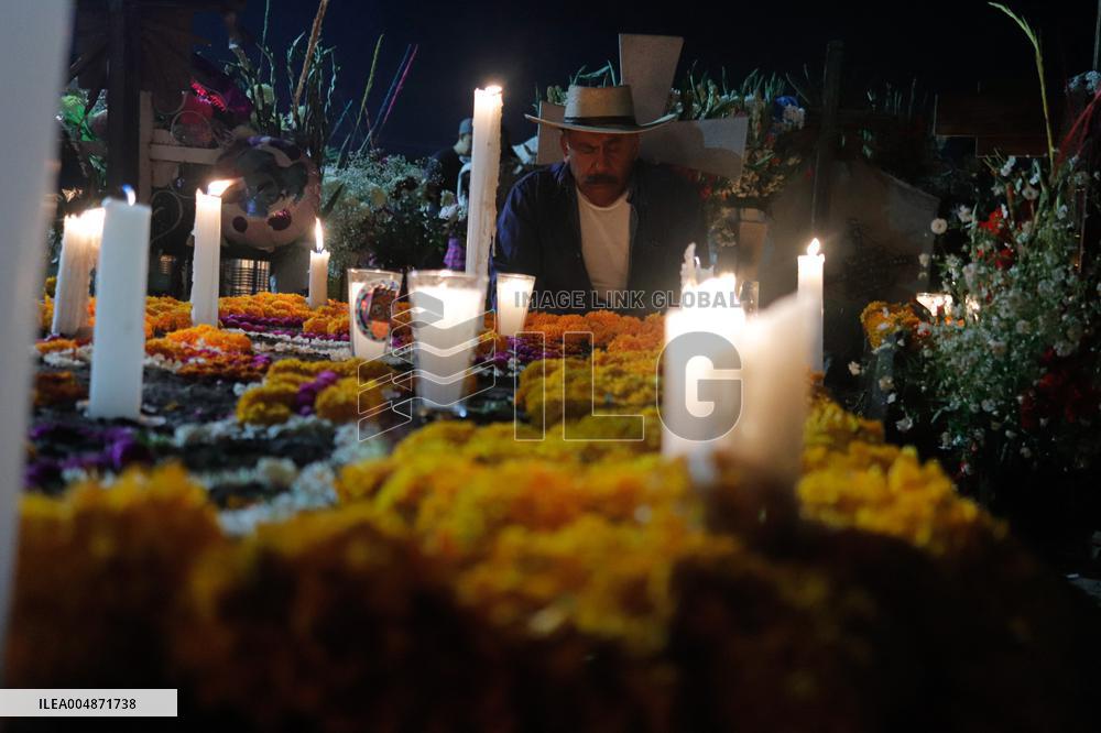 Visitors Attend Traditional Lighting Ceremony In San Andres Mixquic - Mexico City
