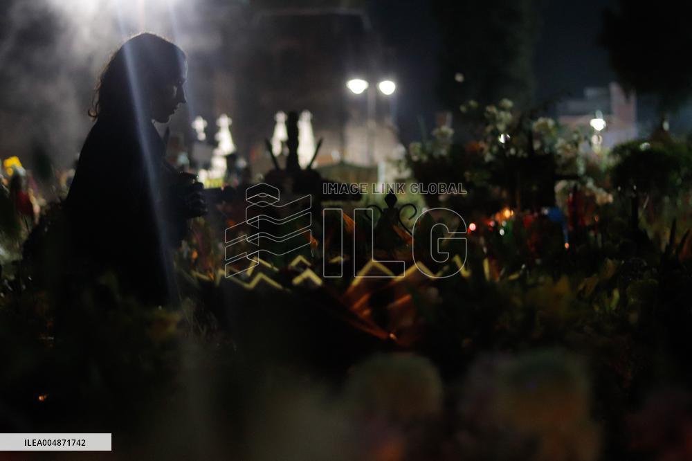 Visitors Attend Traditional Lighting Ceremony In San Andres Mixquic - Mexico City