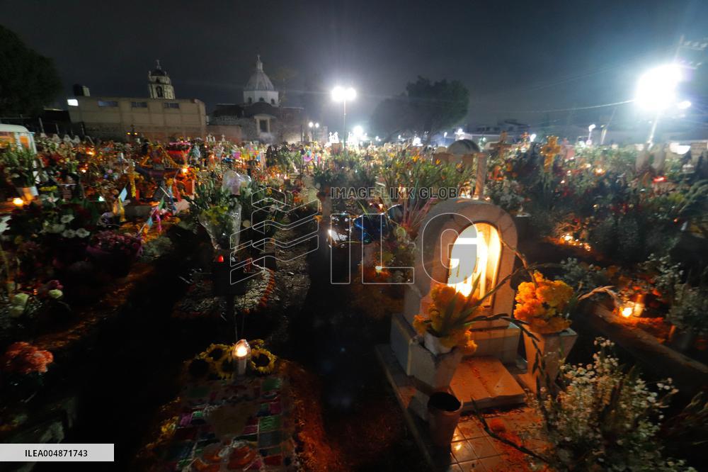 Visitors Attend Traditional Lighting Ceremony In San Andres Mixquic - Mexico City