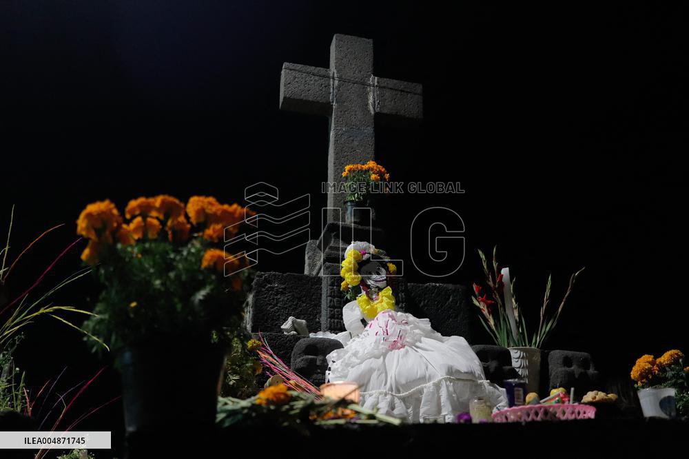 Visitors Attend Traditional Lighting Ceremony In San Andres Mixquic - Mexico City